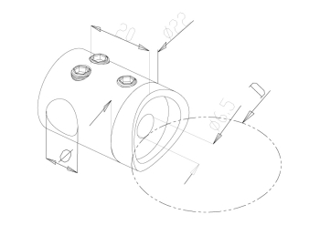 10mm Crossbar Holders - Model 2110 - Connector CAD Drawing